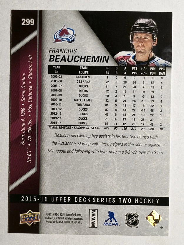 2015-16 Upper Deck #299 Francois Beauchemin
