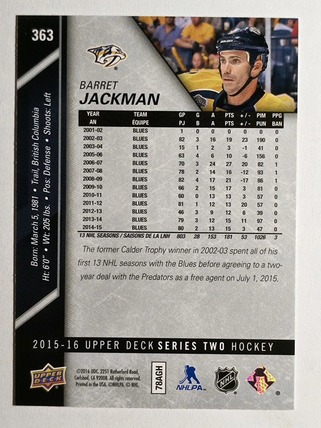 2015-16 Upper Deck #363 Barret Jackman