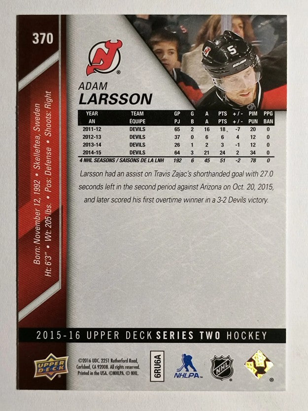2015-16 Upper Deck #370 Adam Larsson