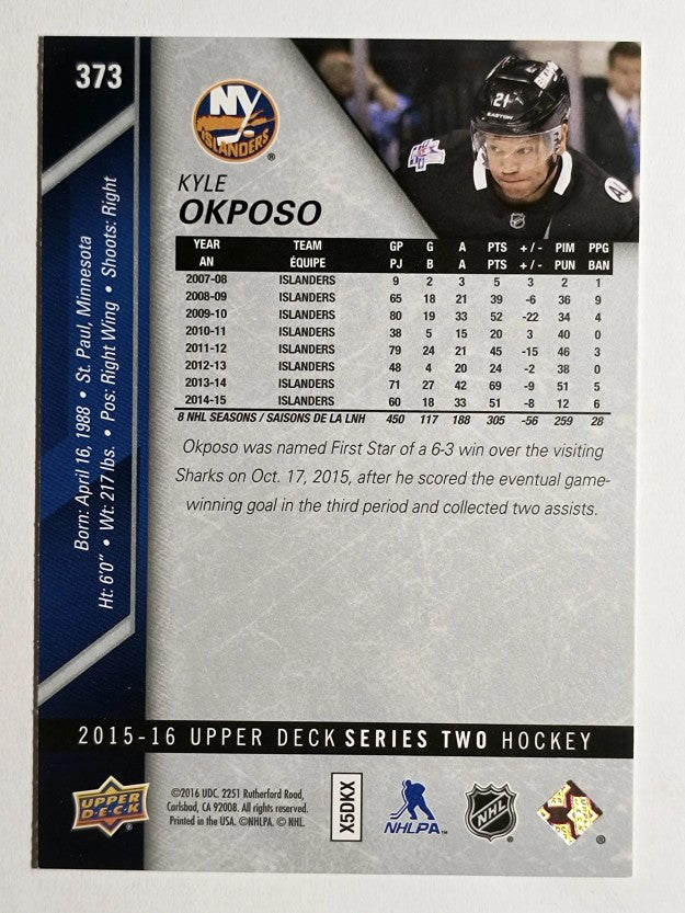2015-16 Upper Deck #373 Kyle Okposo