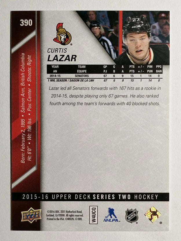 2015-16 Upper Deck #390 Curtis Lazar