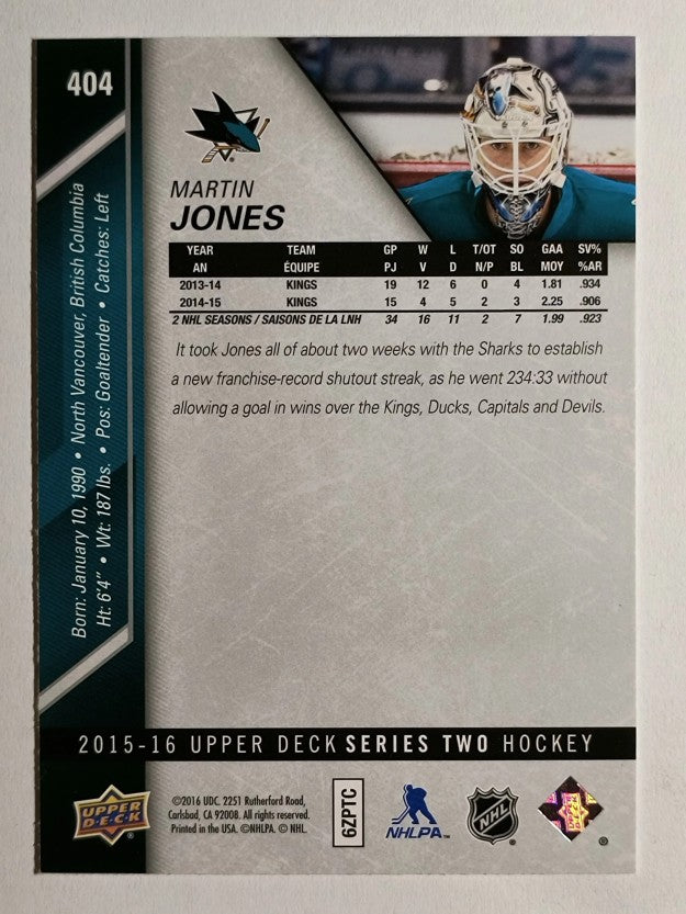 2015-16 Upper Deck #404 Martin Jones