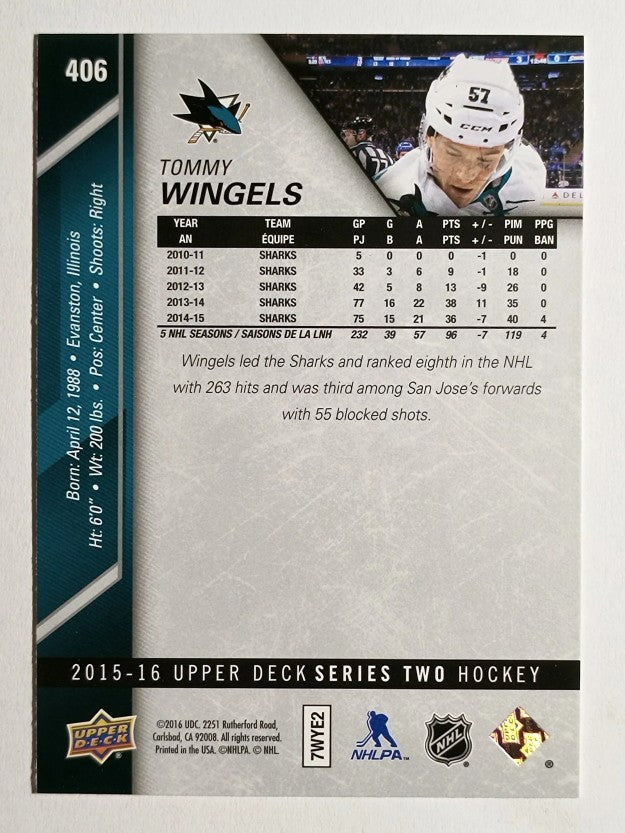 2015-16 Upper Deck #406 Tommy Wingels