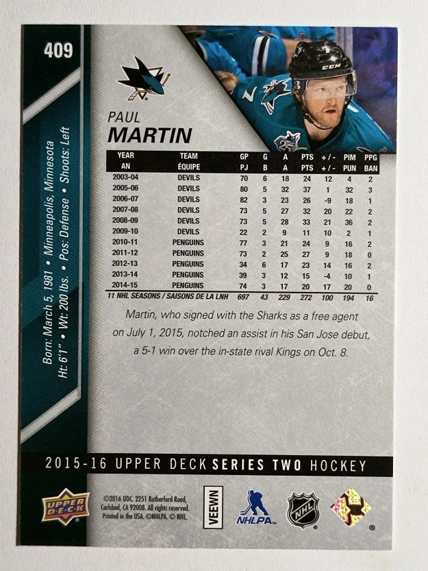 2015-16 Upper Deck #409 Paul Martin
