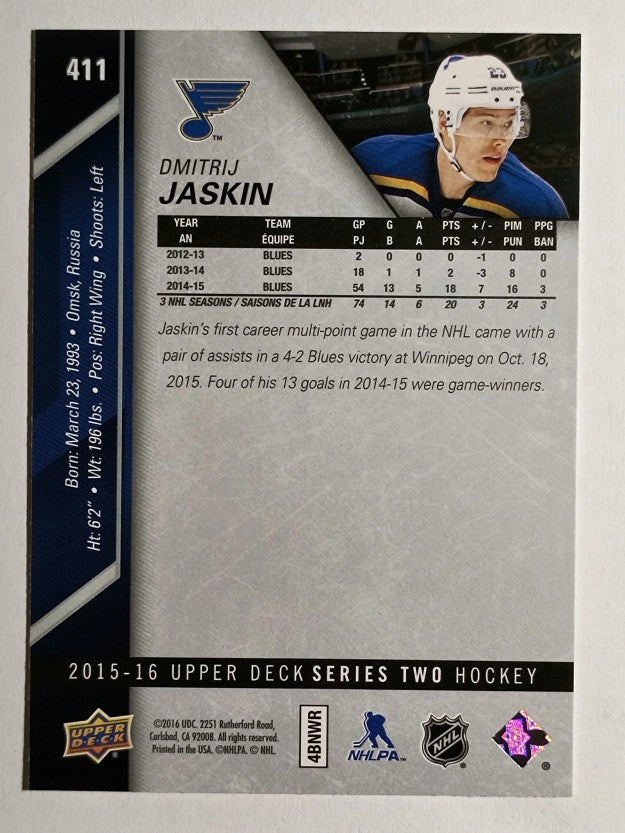 2015-16 Upper Deck #411 Dmitrij Jaskin