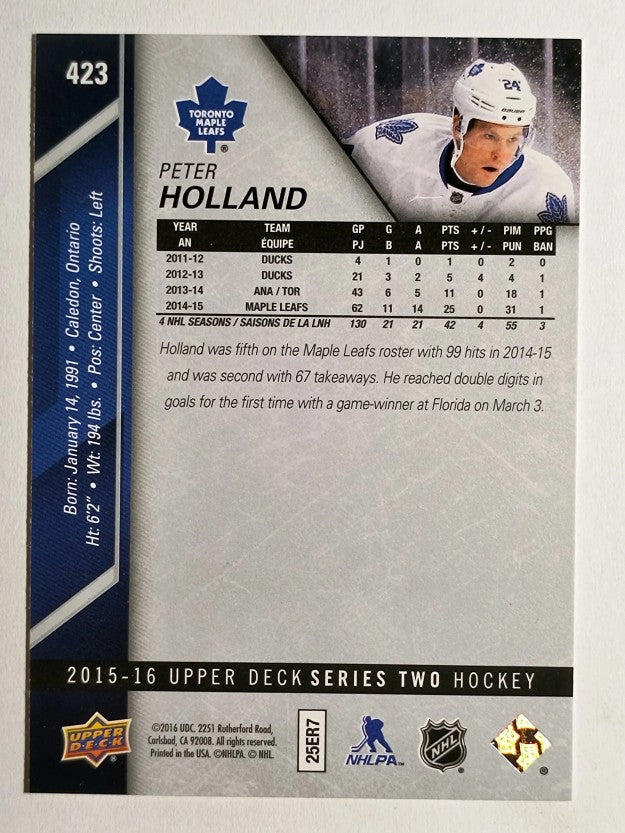 2015-16 Upper Deck #423 Peter Holland