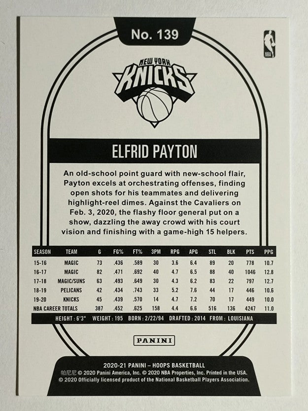 2020-21 Hoops #139 Elfrid Payton
