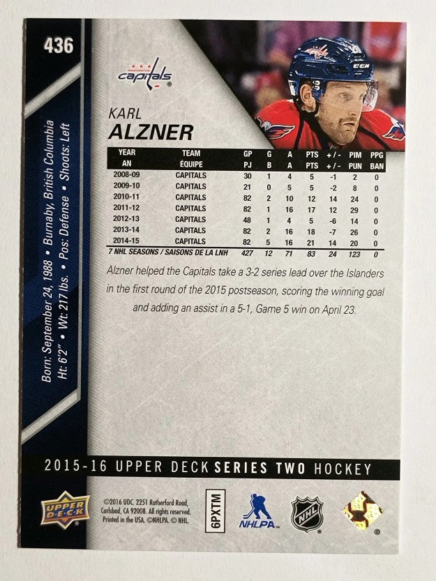 2015-16 Upper Deck #436 Karl Alzner
