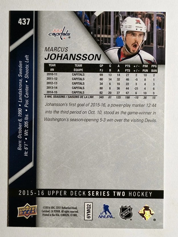 2015-16 Upper Deck #437 Marcus Johansson