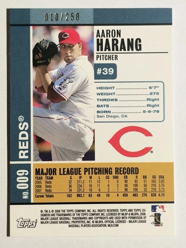 2008 Topps Co-Signers Silver Blue #9a Aaron Harang