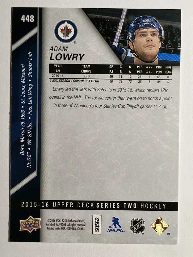 2015-16 Upper Deck #448 Adam Lowry