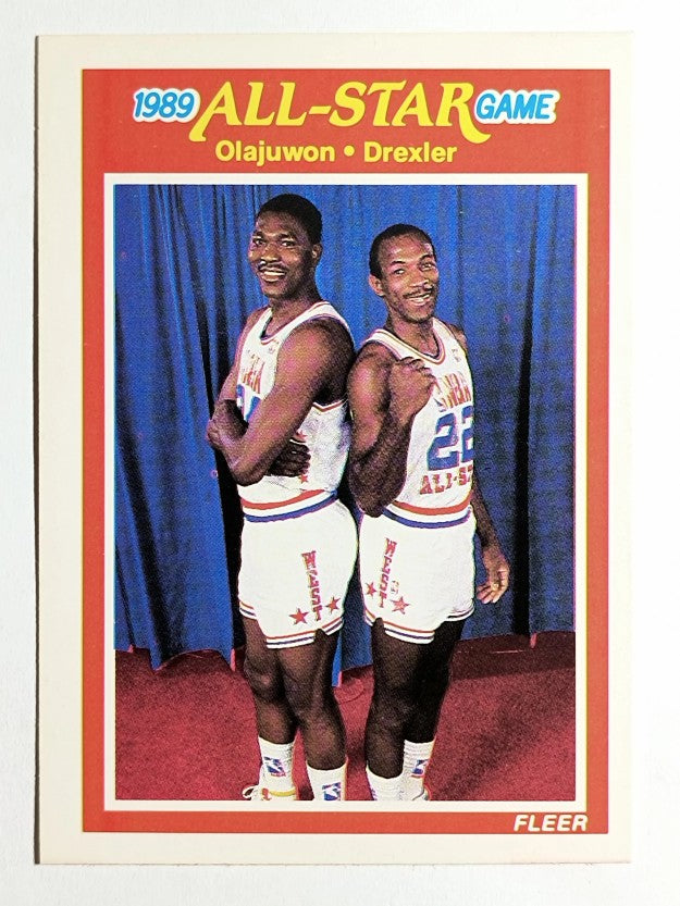 1989-90 Fleer #164 Hakeem Olajuwon AS/Clyde Drexler AS