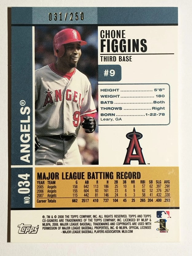 2008 Topps Co-Signers Silver Blue #34b Chone Figgins/Gary Matthews