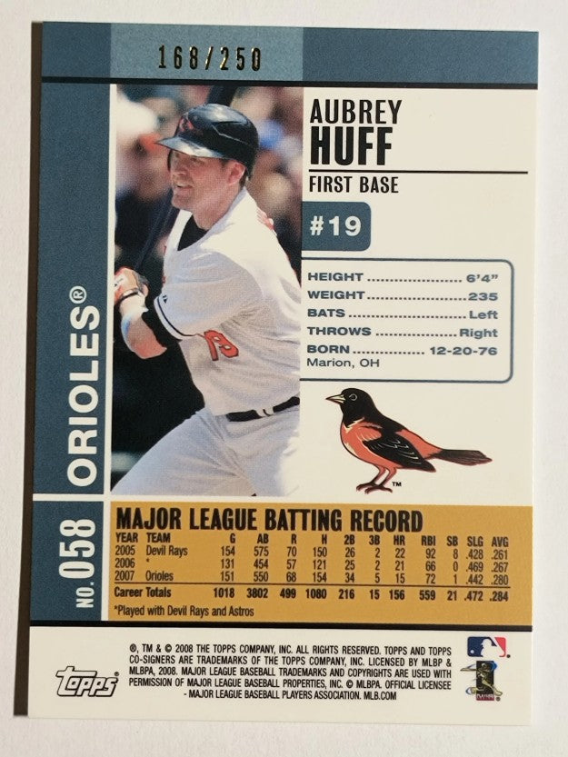 2008 Topps Co-Signers Silver Blue #58b Aubrey Huff/Corey Patterson