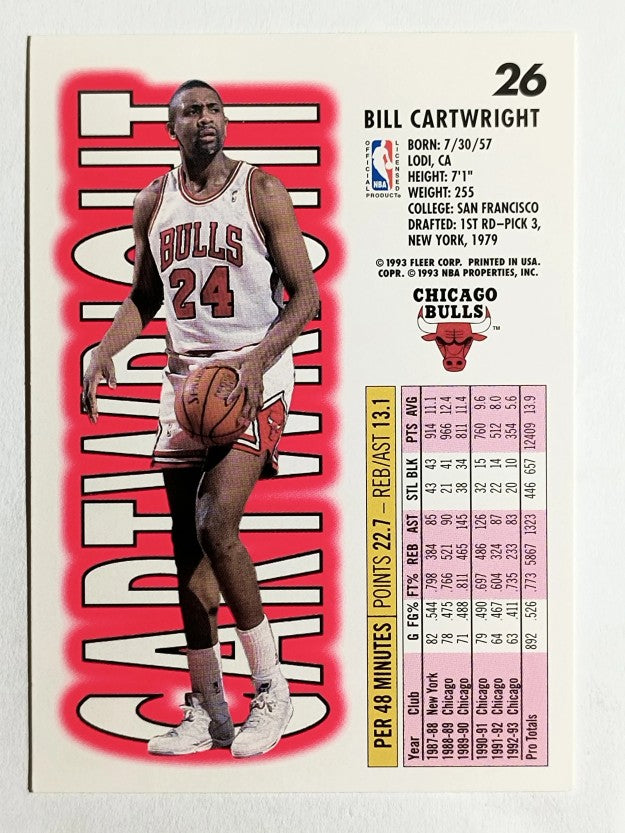 1993-94 Fleer #26 Bill Cartwright