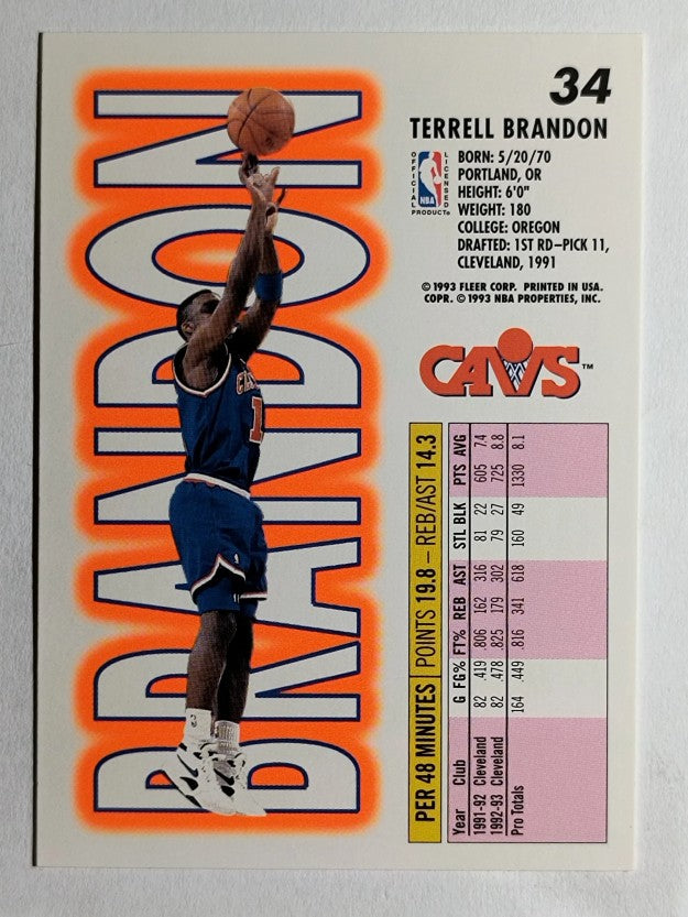 1993-94 Fleer #34 Terrell Brandon