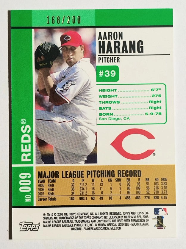 2008 Topps Co-Signers Silver Green #9a Aaron Harang