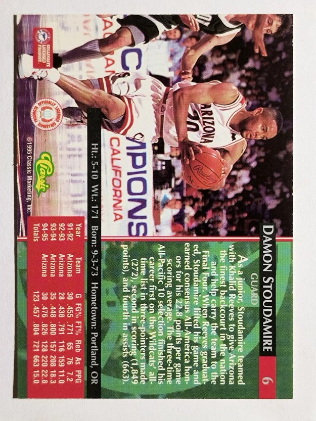 1995 Classic #6 Damon Stoudamire