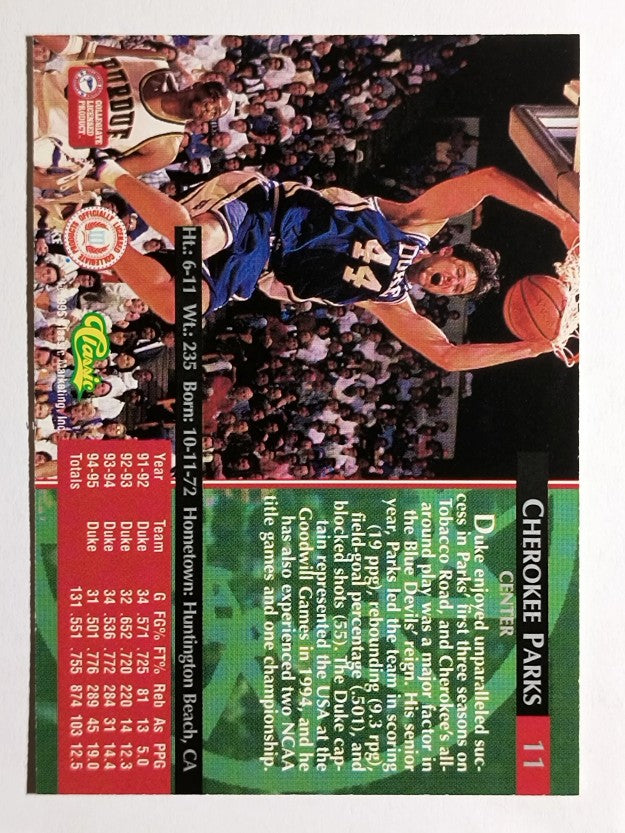 1995 Classic #11 Cherokee Parks