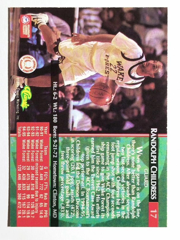 1995 Classic #17 Randolph Childress