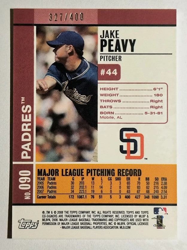 2008 Topps Co-Signers Silver Red #90b Jake Peavy/Chris Young