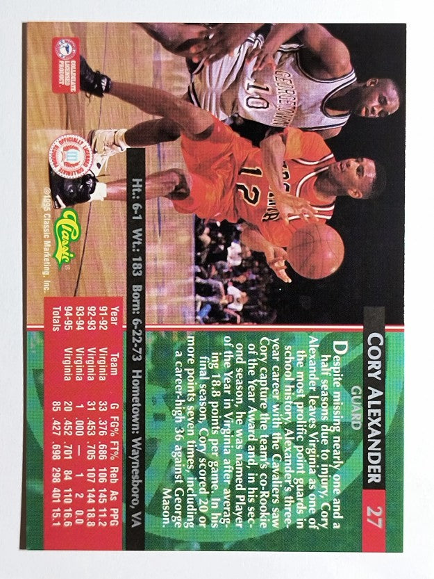 1995 Classic #27 Cory Alexander