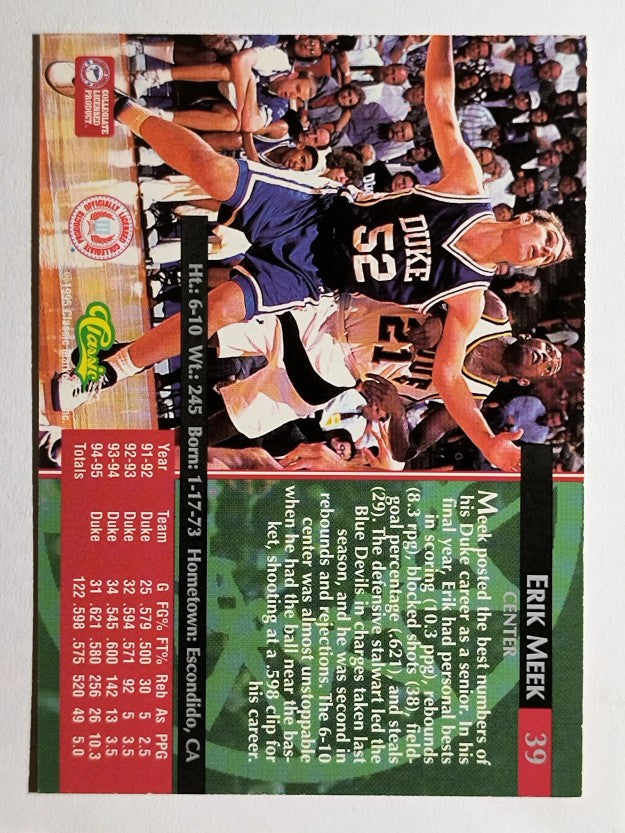 1995 Classic #39 Erik Meeks