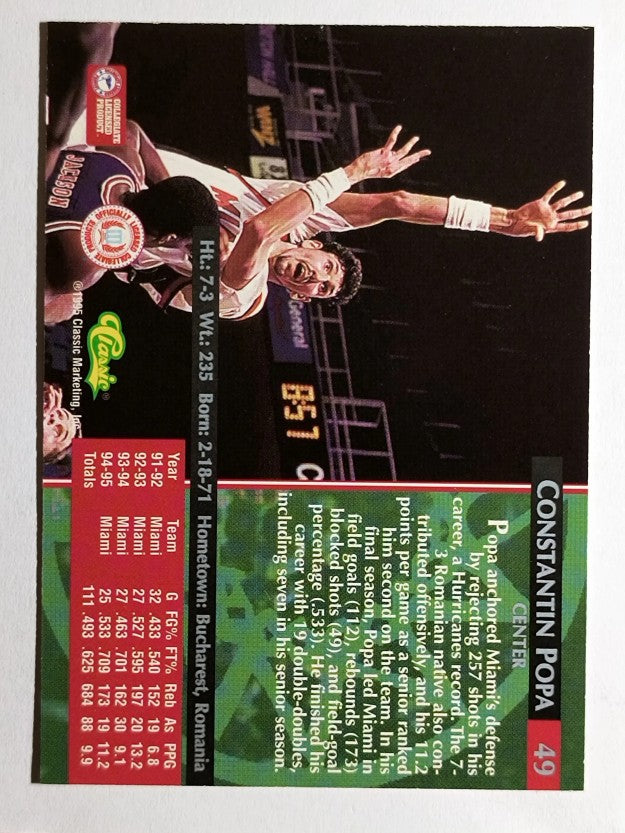 1995 Classic #49 Constantin Popa