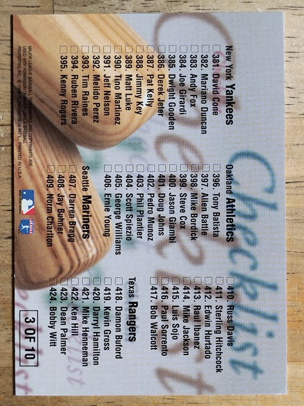 1996 Ultra Checklists #B3 Ken Griffey Jr.