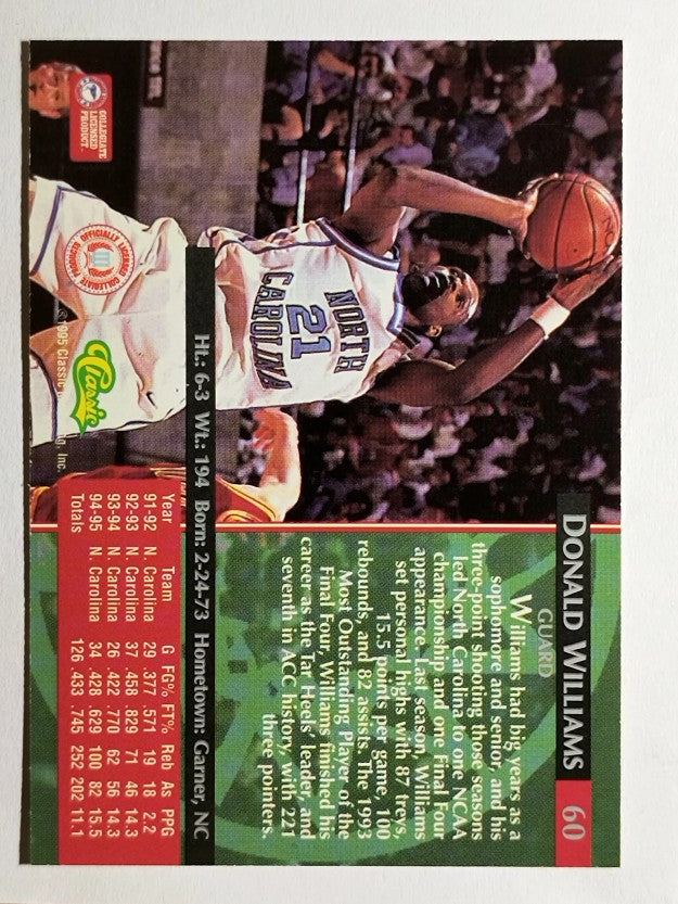 1995 Classic #60 Donald Williams