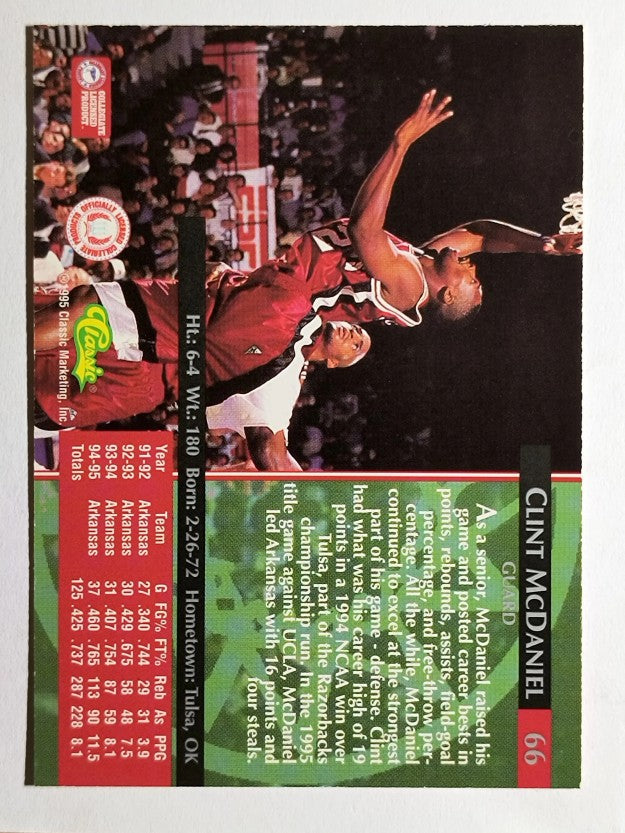 1995 Classic #66 Clint McDaniel