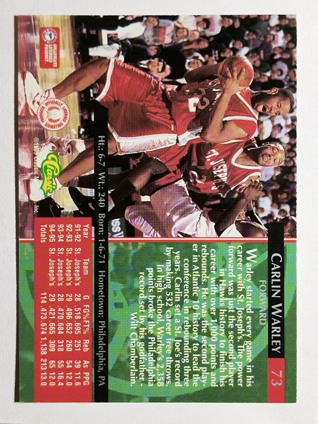1995 Classic #73 Carlin Warley