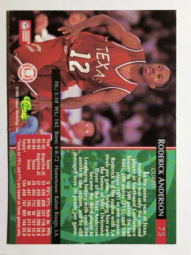 1995 Classic #75 Roderick Anderson