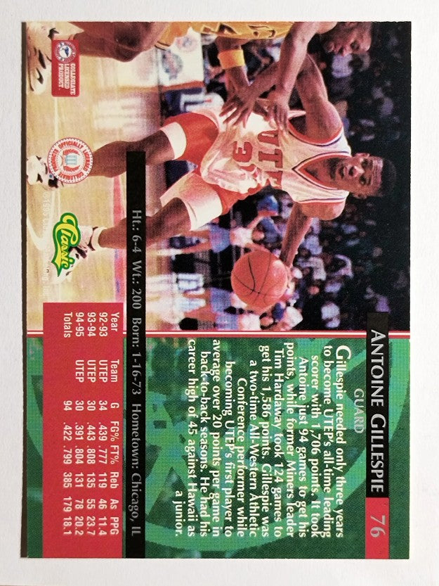 1995 Classic #76 Antoine Gillespie
