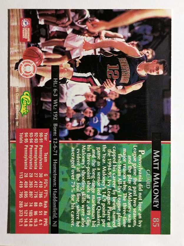 1995 Classic #85 Matt Maloney