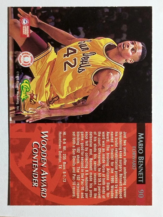 1995 Classic #90 Mario Bennett AW