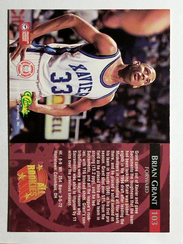 1995 Classic #103 Brian Grant AR