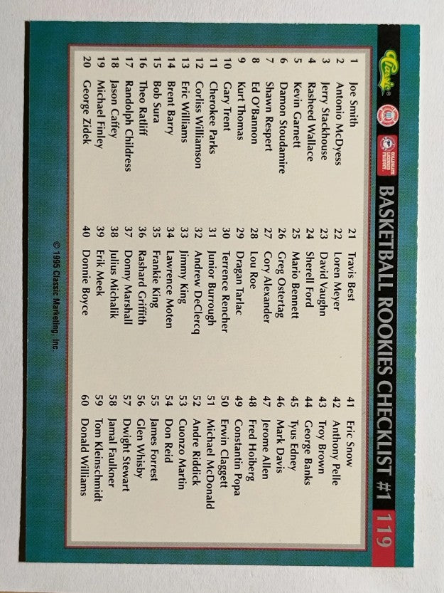 1995 Classic #119 Joe Smith CL