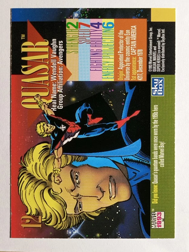 1993 SkyBox Marvel Universe IV #12 Quasar