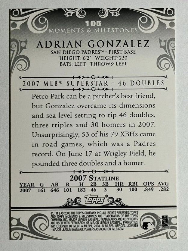2008 Topps Moments and Milestones #105-31 Adrian Gonzalez