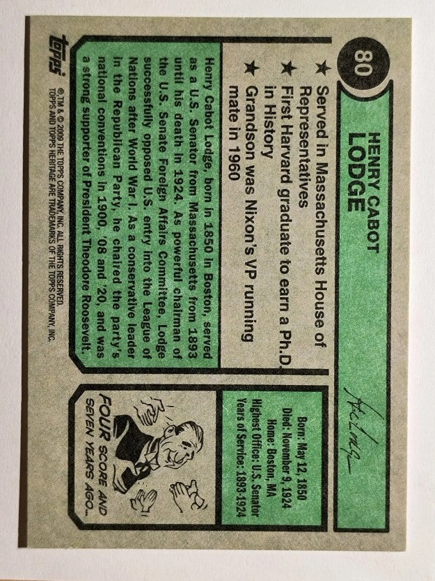2009 Topps American Heritage #80 Henry Cabot Lodge