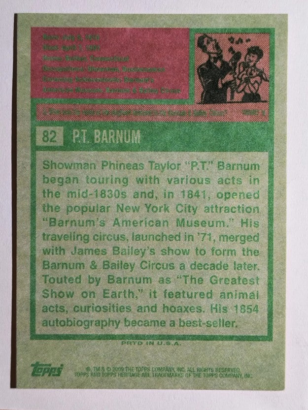 2009 Topps American Heritage #82 P.T. Barnum