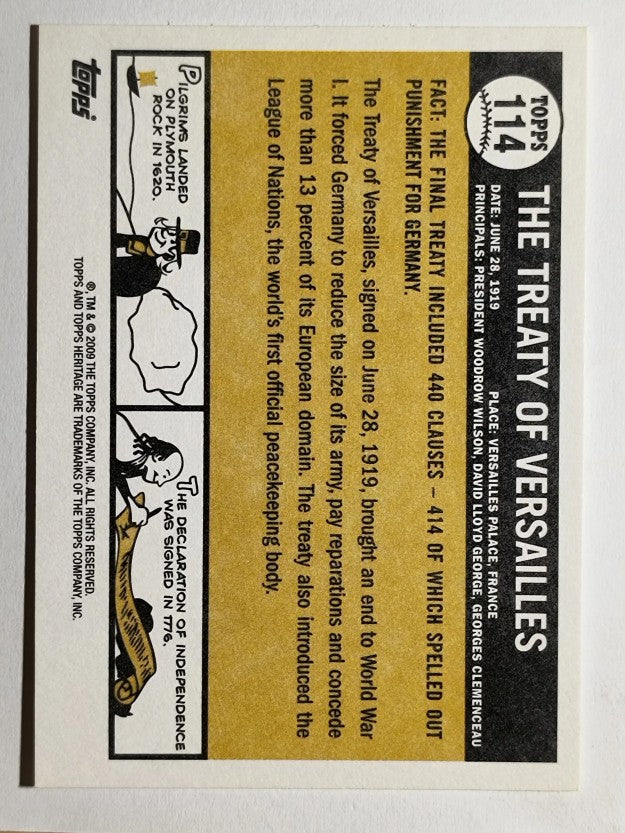 2009 Topps American Heritage #114 The Treaty of Versailles