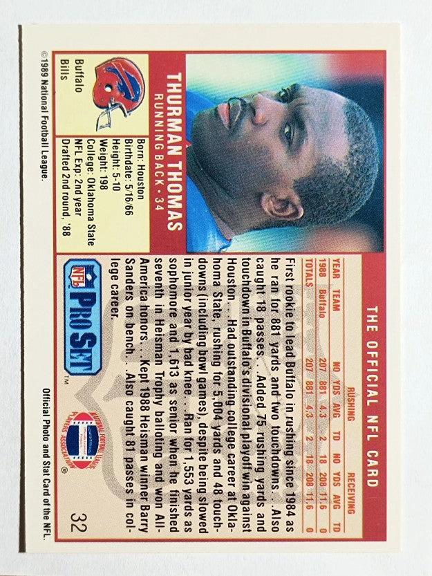 1989 Pro Set #32 Thurman Thomas RC