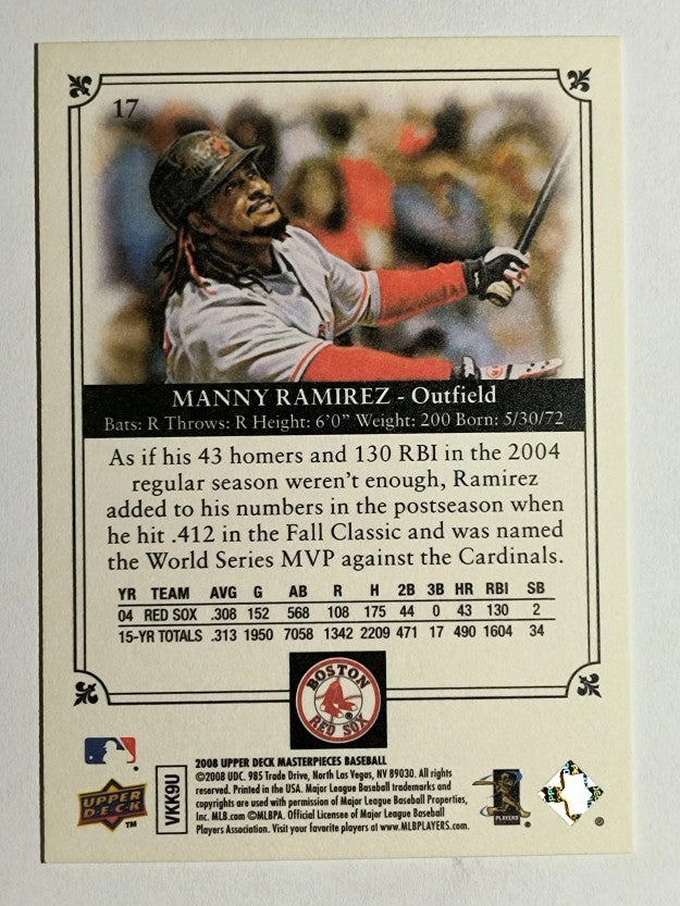 2008 UD Masterpieces #17 Manny Ramirez