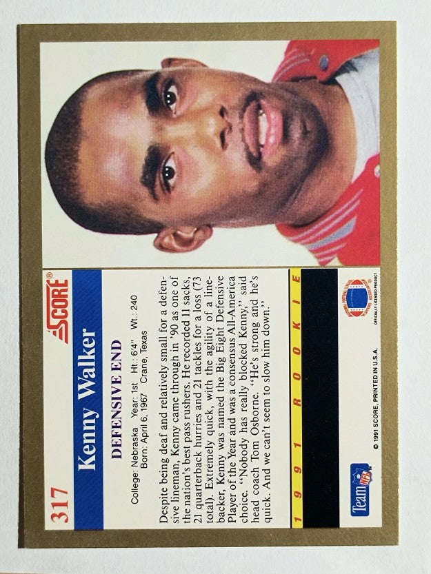 1991 Score #317 Kenny Walker RC