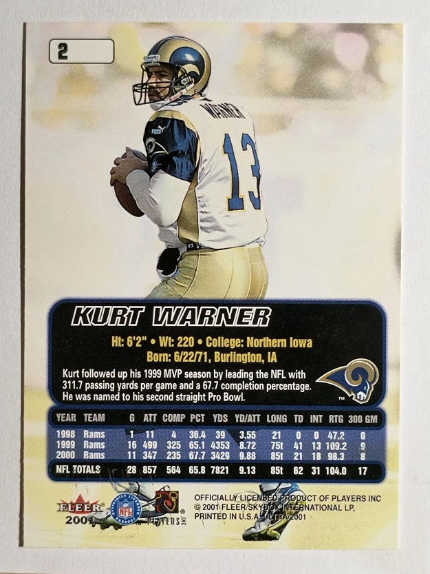 2001 Ultra #2 Kurt Warner