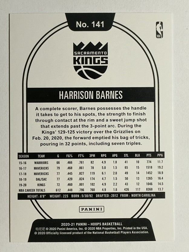 2020-21 Hoops #141 Harrison Barnes