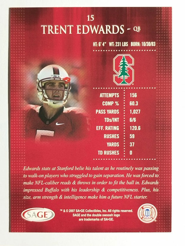2007 SAGE #15 Trent Edwards