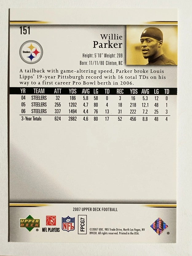 2007 Upper Deck #151 Willie Parker